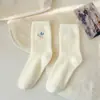 Calcetines de terciopelo australiano invierno mujer cálidos engrosados forro polar hogar lindos longitud media pantorrilla felpa otoño e invierno peludos