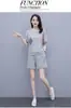 Traje Esportivo de Verão Novo Chegada Estampado Elegante Moderno Casual Manga Curta Shorts Conjunto de Duas Peças Moderno