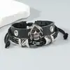 Pulsera con Colgante de Calavera de Aleación Creativa Personalizada, Pulsera de Cuero Retro de Doble Capa, Accesorio Popular de Venta Transfronteriza