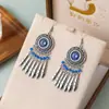 Joyas Daisy Nuevo Sol Aleación Pendientes Redondos Pendientes Largos de Tuerca Hechos a Mano Accesorios Creativos Transfronterizos para Mujer