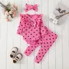 Temu Amazon Conjunto de 3 Peças para Bebê Menina Outono/Primavera - Macacão de Manga Longa + Calça Longa + Faixa de Cabeça - Algodão Antiderrapante para Bebês de Outono