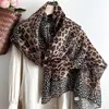 Bufanda de Seda Retro con Estampado de Leopardo para Mujer, Elegante Chal Bufanda Larga Estilo Old Money, Corbata de Cuello, Bufanda Fina de Alta Gama, Protector de Cuello Ropa de Abrigo