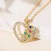 Aogu Simple y Exquisito Chapado en Cobre Oro de 18 Quilates Zircón Colgante de Corazón Collar Moda Femenina Lujo Accesible Versátil Cadena para Clavícula Nuevo