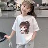 Camiseta de Manga Corta para Niños Algodón Puro 2026 Nuevo Estilo Verano Moda para Niñas Camisa de Media Manga Superior para Niños Medianos y Grandes