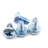 Venta Directa Tornillos de Cabeza Plana Diente Triangular Autocierre Tornillos de Cruz Galvanizados Tornillos de Cabeza Plana Diente Angular de Cruz Zinc Azul y Blanco