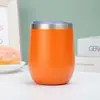 La taza de huevo de 12 oz más vendida de Amazon, taza con aislamiento al vacío de acero inoxidable 304 de doble capa, taza de huevo en forma de U pintada en spray