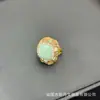 Anillo Cuadrado Facetado de Piedra Cruda Natural Nuevo, Anillo Personalizado de Lujo Ligero de Nicho Incrustado con Diamante Completo, Suministro en Vivo al por Mayor