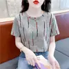Camiseta de Manga Corta de Moda para Mamá Verano Hombro Normal Top para Mujer 2026 Nuevo Diseño Camiseta Estampada Verano