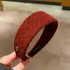 Faixa de Cabeça Oval Dourada Coreana Lã Pelúcia Feminina Retrô Outono e Inverno Alta Pressão Craniana Faixa de Cabelo Acessórios de Cabelo Adorno de Cabeça