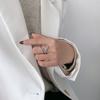 Anillo de metal minimalista de blogger ins europeo y americano, anillo de dedo cruzado con corbata de personalidad femenina, anillo abierto