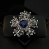 Broche de cristal esmeralda de luxo europeu e americano, feminino, retrô, exagerado, corpete, novo, elegante, cheio de diamantes, acessórios