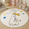 Alfombra Redonda Decorativa de Dibujos Animados para Habitación Infantil, Tapete Decorativo para Sala de Estar, Alfombra Gruesa para Mesita de Noche de Dormitorio, Suave, Resistente a Manchas, Fácil de Cuidar