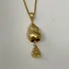 Collar de Plata de Ley S925 Yincheng con Colgante de Calabaza Guanyin Estilo Chino Nuevo Fortuna con Cadena Chopard, Cadena Versátil para Clavícula Tendencia Nacional