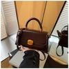 2025 Nueva Bolsa de Mujer Transfronteriza Moderna Texturizada Moda Retro Hombro Bandolera Bolsa Cuadrada Pequeña