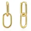 Pendientes de Doble Clip de Papel Chapados en Oro de 14K con Diseño Normcore de Moda 2024 Pendientes de Estilo Europeo y Americano Versátiles para el Uso Diario