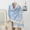Bufanda Nueva Mujer Otoño e Invierno 2024 Nuevo Estilo Coreano Versátil Estudiante Cuadros Blanco y Negro Chal Bufanda Gruesa y Cálida