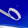 Anillo de oro Longlong con diamantes de alto carbono y diseño simple para dedo índice, anillo de plata 925 para mujer con diamantes rojos y 7 filas.