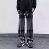Pantalones vaqueros para hombre, estilo retro, de moda, de pierna ancha, informales, holgados y rectos, para otoño