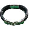 Pulsera de acero inoxidable con hebilla magnética de cuerda de cuero tejido multicapa para hombre, joyería de estilo nacional de comercio exterior transfronterizo, venta al por mayor