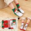 Meias de Inverno Infantis Natal Espessadas de Fio Felpudo Meninos e Meninas Bebê Fofas Vermelhas Férias Desenho Animado Toalha Meias Quentes