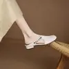 Novidade Primavera e Verão Sapatos Femininos de Salto Quadrado com Bico Quadrado, Fivela de Metal, Fechamento Frontal e Traseiro, Sandálias Casuais Fashion Estilo Britânico para Mães