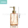 Botella de Vidrio con Dispensador Popular en Forma de Diamante de Amazon Botella para Sub-Embotellar Champú y Gel de Ducha Estilo Escandinavo