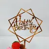 Pacote com 10 Bandeirinhas de Cartão Acrílico Feliz Aniversário Suprimentos para Panificação Decoração Fantasia