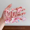 Acessórios Infantis Meninas Desenho Animado Princesa Conjunto de Colar e Pulseira com Contas Colar com Pingente de Menina Acessórios de Joias para Bebê