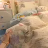 Juego de ropa de cama de algodón 100% para dormitorio universitario de tres piezas para literas, funda de edredón de algodón estilo ins, juego de seis piezas para cama individual