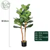 Decoração de planta artificial de figueira banyan de madeira maciça destacável transfronteiriça em vaso para sala de estar, decoração de piso interno, paisagismo com planta verde artificial