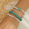 Pulseira de miçangas feita à mão estilo oceano de férias de verão europeu e americano transfronteiriço, conjunto múltiplo