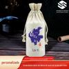 Atacado do Fabricante Sacos de Algodão para Bebidas Alcóolicas Sacos com Cordão com Impressão de Logotipo Embalagem de Tecido com Transferência de Calor Sacos de Algodão para Bebidas Alcóolicas