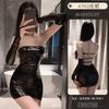 Vertical diversão lingerie sexy sexy saia de couro uniforme tentação macacao feminino quente aberto terno paixão atacado 6703