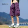 Pantalones Cargo Casuales de Estilo Japonés para Estudiantes Universitarios, Deportivos para Exteriores, de Verano, Nicho, Caídos, Versátiles, de Pierna Recta, de Cinco Puntos para Hombre
