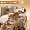 Escaleras de Madera para Mascotas, Escalera para Cama de Perro, Rampa de Sofá para Gatos y Perros Pequeños, Peldaños Antideslizantes