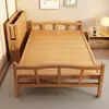 Cama plegable de bambú, cama individual y doble plegable, uso doméstico simple, cama refrescante para adultos, cama para siestas para habitaciones de alquiler, tablero duro de bambú para siestas