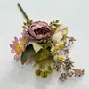 Buquê de Flores Artificiais Peônia Crisântemo Carambola Exportação Buquê Mais Vendido Flor Falsa Decoração de Mesa Flor Artificial
