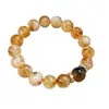 Novo Estilo Chinês Amarelo Natural Cristal de Torre Pedra Olho de Tigre Anel de Diamante Pulseira Moda Estilo Maillard Atmosfera Pulseira de Contas