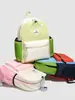 Mochila Doble de Gran Capacidad con Parches Lindos 2026 Verano Nueva Simple para Mujer Ligera Bloqueo de Color Dopamina