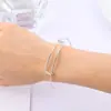 Pulseira de Aço Inoxidável Push-Pull Transfronteiriça Simples Ajustável Telescópica Galvanizada Versátil Pulseira Acessórios de Metal DIY Retrô