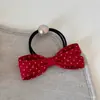 Grampo de Cabelo com Laço de Bolinhas Vermelhas, Design Elegante, Presilha Jacaré, Presilha Bico de Pato Versátil, Acessório de Cabelo para Franja