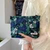 MAY RABBIT - Bolso de lona de gran capacidad para cosméticos, bolsa de lona con estampado de flores en relieve retro, de alta calidad, para mujer