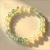 Novo Bracelete de Ágata Colorido de Uva Tipo Gelo Natural, Bracelete de Jade Vinho Ameixa Verde, Bracelete de Contas Verdes