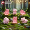 Adornos de Micro Paisaje Muñeco de Cerdo Lindo Luminoso Decoración DIY Accesorios de Bolsa Ciega Adornos de Escritorio para Coche