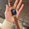Adequado para Apple Watch iWatch 12ª Geração 11/10 Design em Forma de Diamante Pulseira de Couro Estilo Chanel