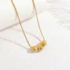 Venta Caliente Transfronteriza Nicho Estilo Fresco Geométrico Acero de Titanio Collar Lujo Ligero Gama Alta Pequeño Grano de Oro Bola Colgante Cadena Hueso de Serpiente