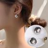 Brincos Assimétricos Estilo Coreano Doce e Cool Versão Ab para Mulheres, Moda Retrô Clipe de Orelha Coração Letra Pedra Sintética e Acessórios de Orelha
