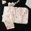 Pijama infantil estilo princesa, de manga larga, para primavera y otoño, con diseño de nube de dibujos animados, hecho de algodón fino, nueva colección 2026, ropa de estar para niñas de verano