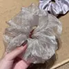 Goma para el pelo estilo coreano, nueva, de gasa nube, cielo estrellado, plateada, para coleta, accesorio para el pelo para niñas