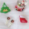 Horquilla festiva de Navidad de muñeco de nieve alce, caricatura linda, clip lateral para flequillo, clip BB, horquilla para niños, accesorios decorativos para el cabello